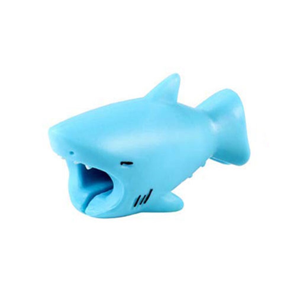 Cable Winder Cute Animal Bite Cable Protector for Cable Chompers Organizer Bites Doll Model Holder Cable Winder: Blue Shark