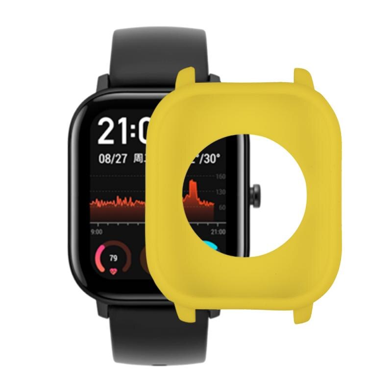 Nuovo 1PC Astuto della vigilanza Protezione GTS Della Copertura Accessori per Huami Amazfit GTS Orologio Custodia protettiva In Silicone Morbido Borsette Telaio paraurti: YELLOW