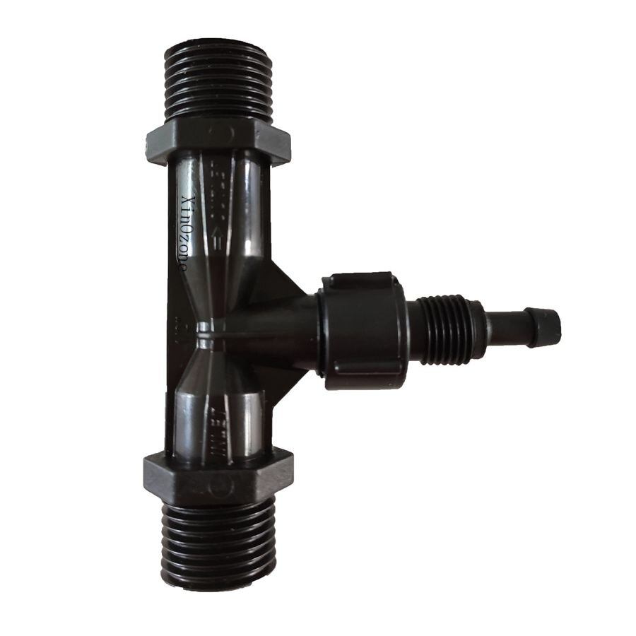 1/2“ Venturi Injector with Valve Mixer PVDF Body 0zone Proof Venturi Tube Air and Water Mixing XinOzone