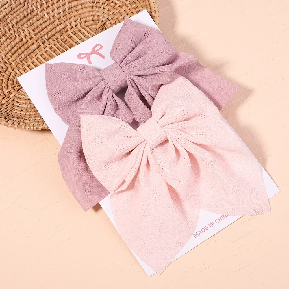 2 unids/set de pinzas para el cabello con lazo liso y dulce para mujeres y niñas, horquillas con lazo, pasadores hechos a mano, accesorios para el cabello,: Borgoña