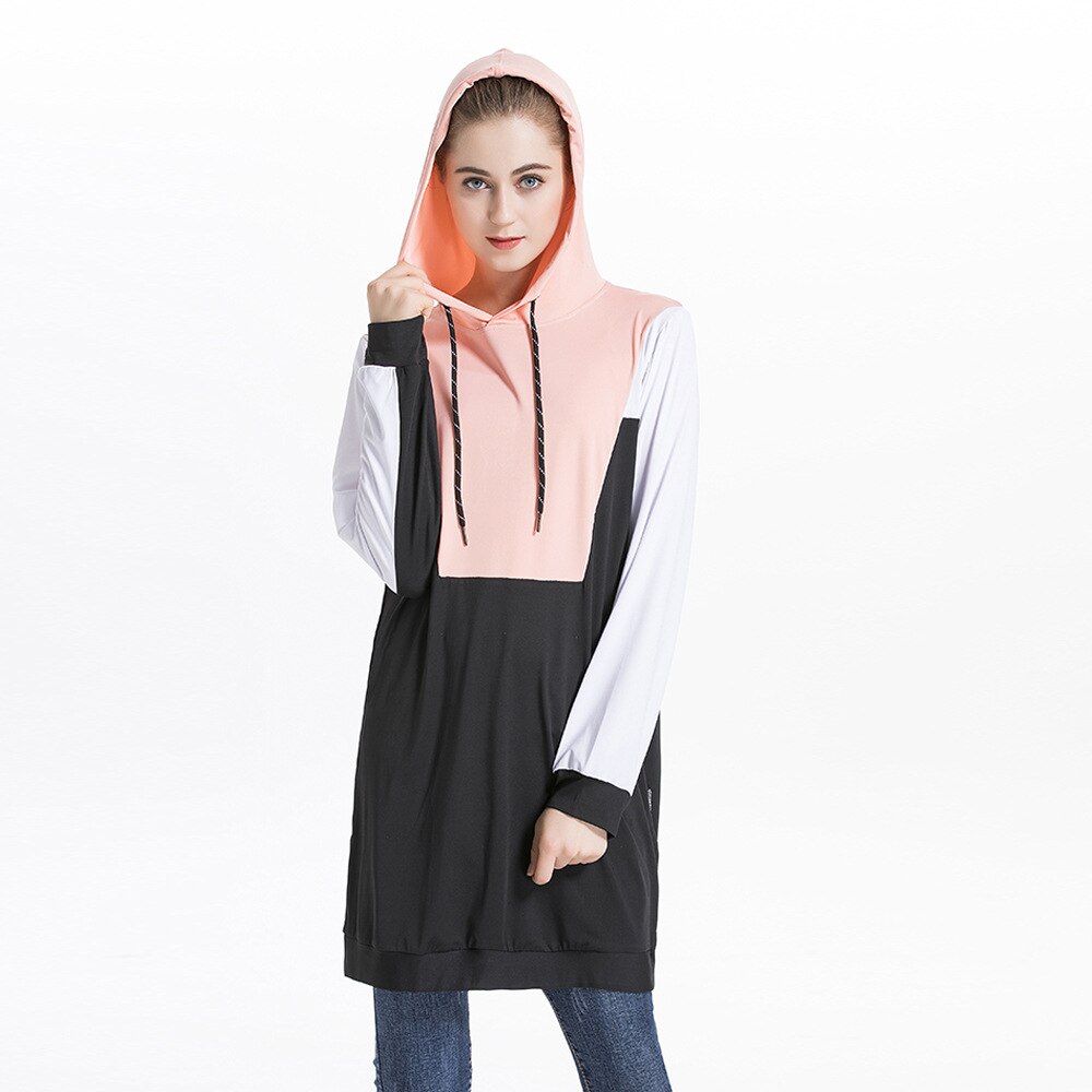 Moletom muçulmano feminino árabe muçulmano hoodies feminino pullovers topo 2021 jogging esportes agasalho com capuz manga longa blusa