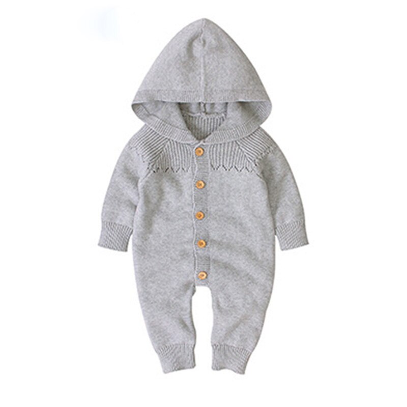 Kids Set Baby Sweater Autumn/Winter Baby Girl Knitted Jumpsuit Baby Boy Long-sleeved Hooded Romper