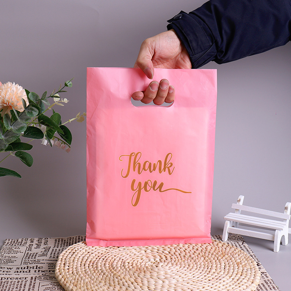 10/50/100 Uds. Bolsas de de agradecimiento, bolsas de plástico para de cumpleaños y boda, recuerdos, compras para pequeñas empresas, embalaje de galletas y dulces