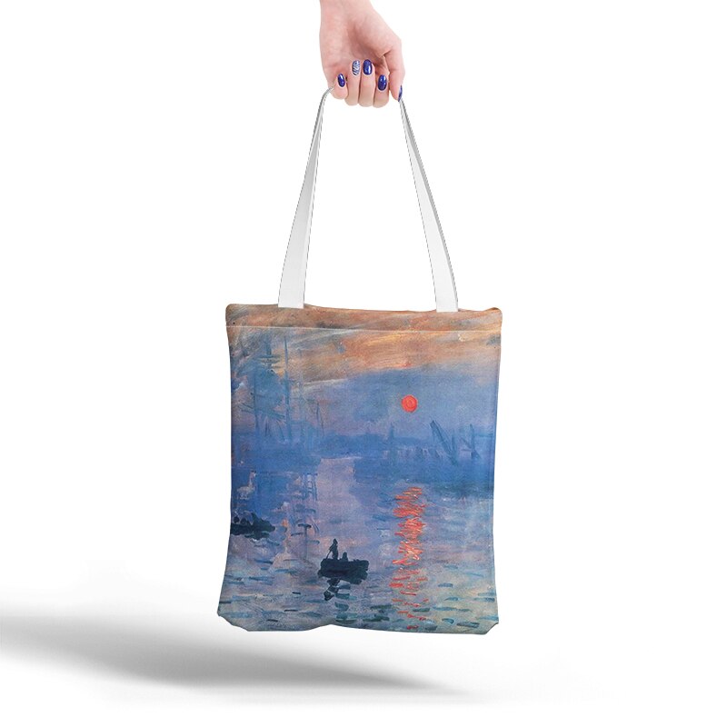 Lieferwagen Gogh Einkaufstasche Grafik Tote Harajuku Käufer Tasche Frauen Leinwand Schulter Tasche Für Weibliche Lustige Eco Große-kapazität sacchetto: Stil6