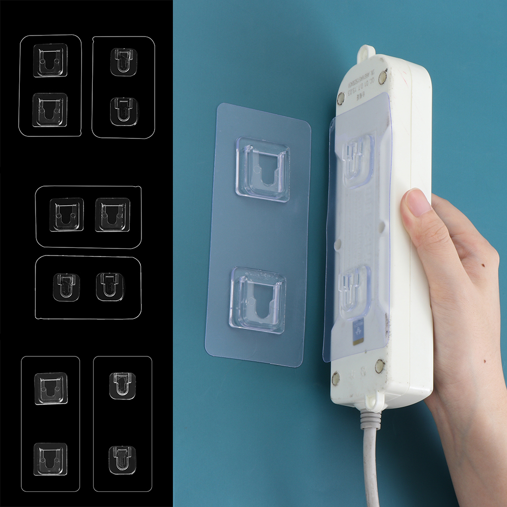 PVC perforierte stanz freie Zauberstab steckdose Router Halfter Buchse transparente Lagerung selbst klebende Kabel Wohnkultur Organizer