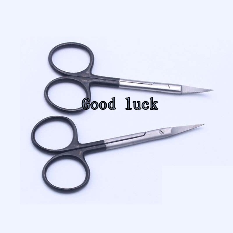 9.5 Cm Bocht Hoofd Gewone Goedkope Oog Schaar Schoonheid Schaar Cut Tissue Schaar Tool Goud Zwart 2 Kleuren Voor Gekozen