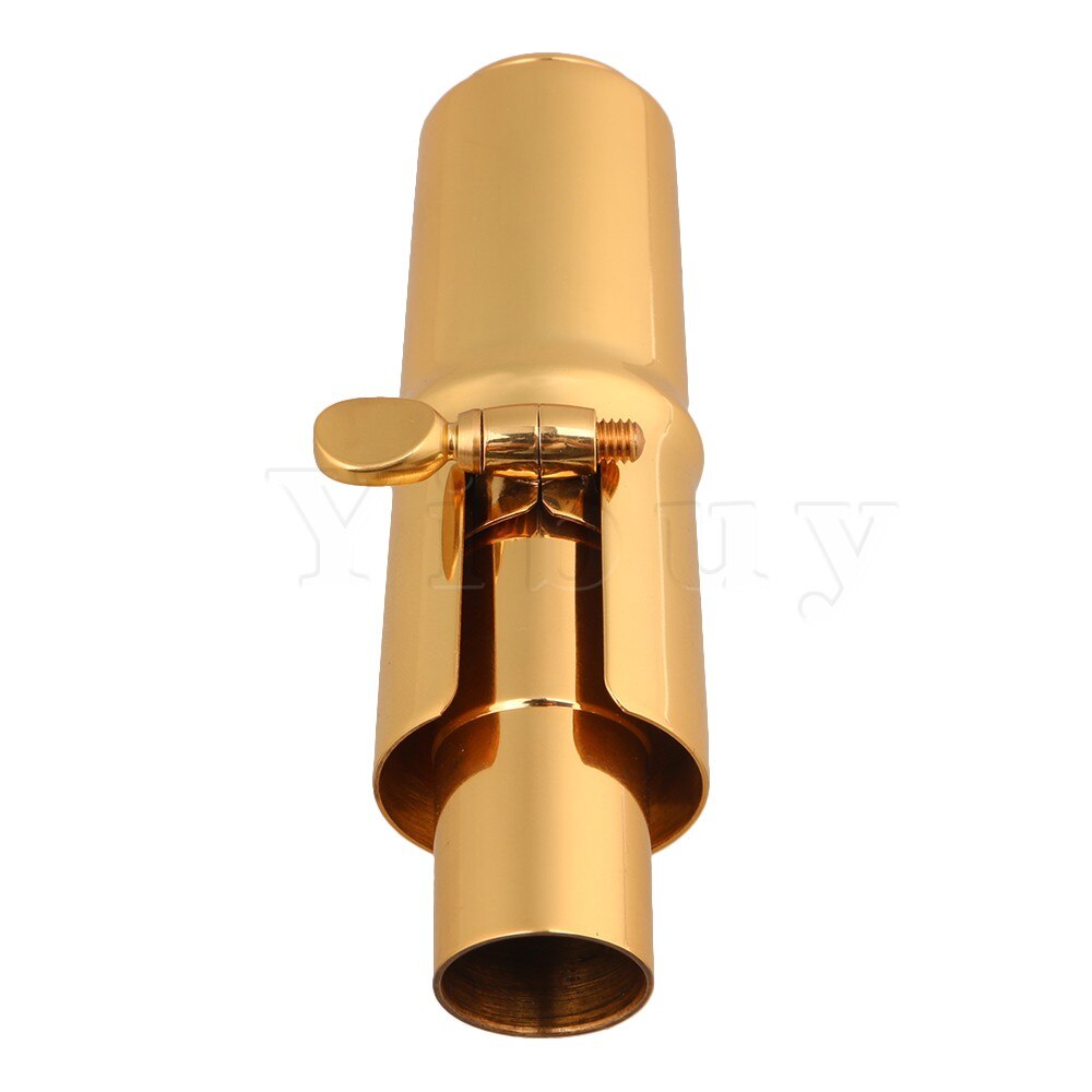 Yibuy Copper Gold-Plated 7# Eb Alto Saxophone Mouthpiece Cap Ligature