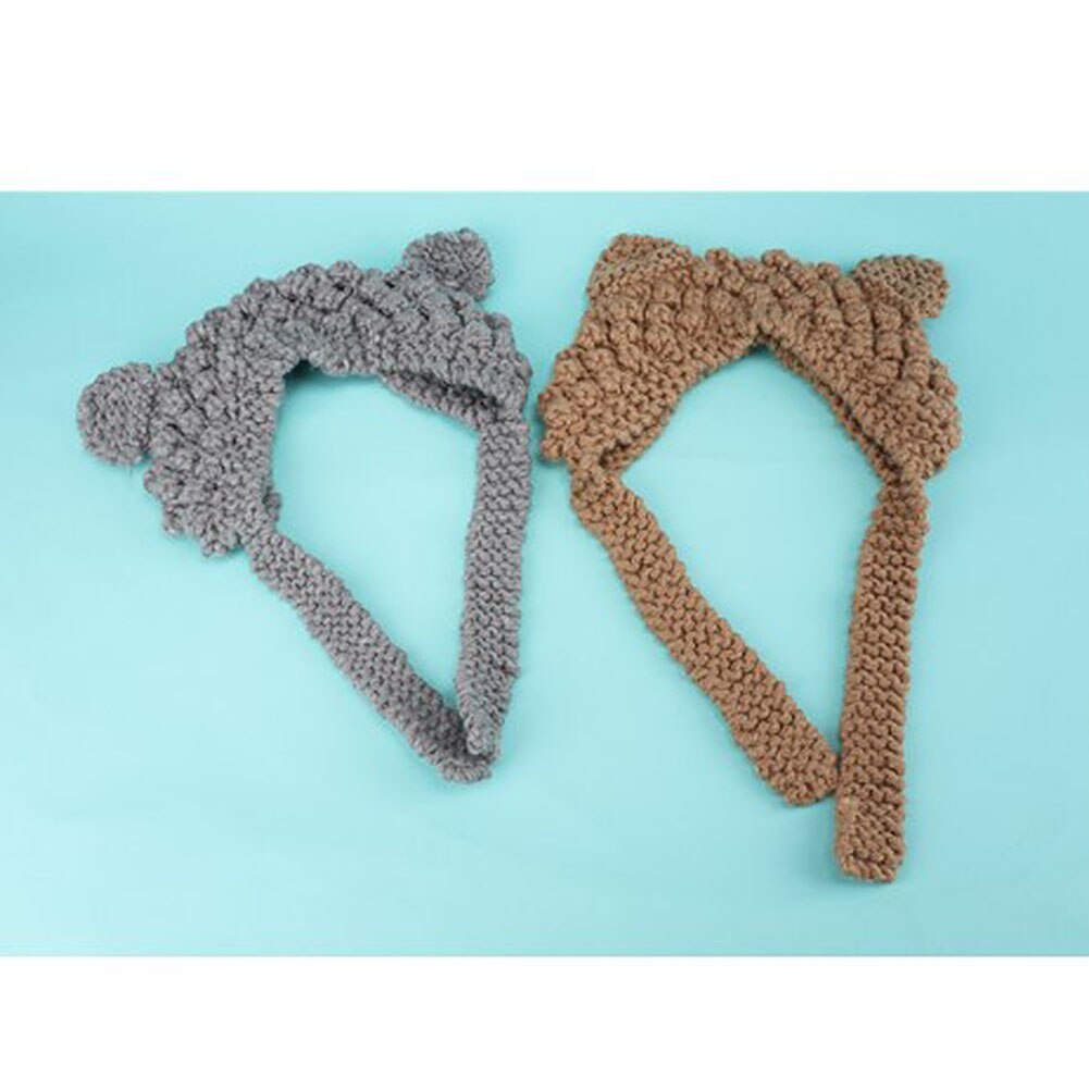 Kvinde vinter uld øreværn strikket sød hue huer kalot vinter varm foret bløde behagelige hatte