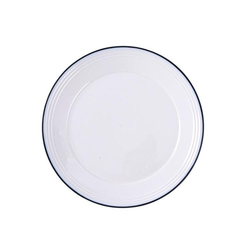White screw Thread Dinner Plate Ceramic Kitchen Plate Tableware Set Food Dishes Rice Salad Noodles Bowl Soup Bowl 1pc
