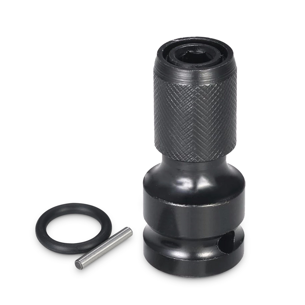 Llave de impacto de trinquete hexagonal de 1/2 pulgadas cuadrada a 1/4 pulgadas, juego de llaves, adaptador, convertidor de accionamiento, herramienta de liberación rápida: Rojo oscuro