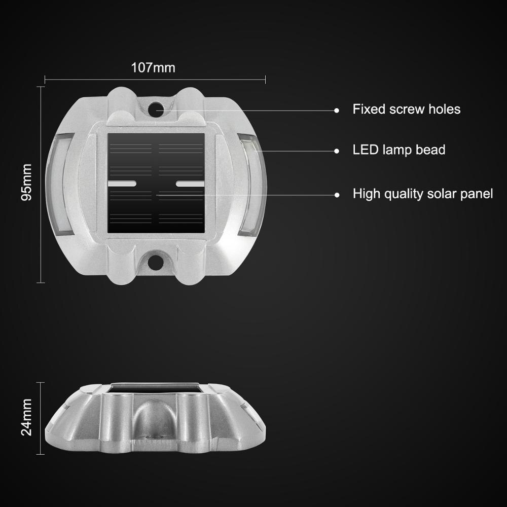 White Lighting Solar Powered Led Road Stud Driveway Pathway Stair Deck Dock Light