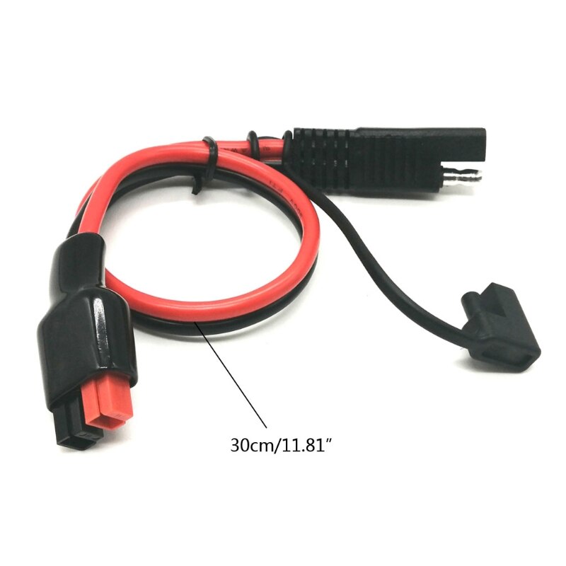 Waterproof and Dustproof Cover SAE Adapter SAE Connectors 12AWG Cable，for Pre-Wired RV Boat Charge Battery Solar Panel-30cm/11.8
