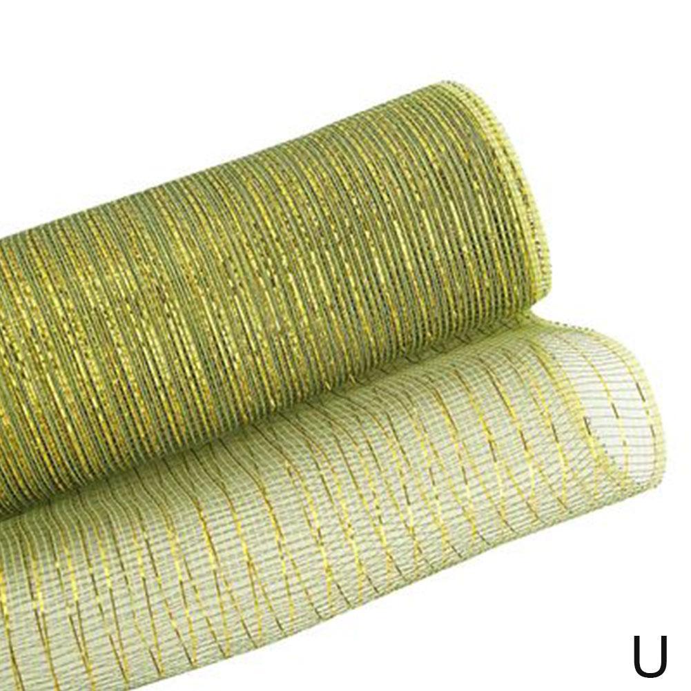 Mesh Ribbon Home Wedding Decor Poly Mesh Ribbon With Metallic Foil Each Roll For Wreaths Swags Bows Wrapping And Decorating: U