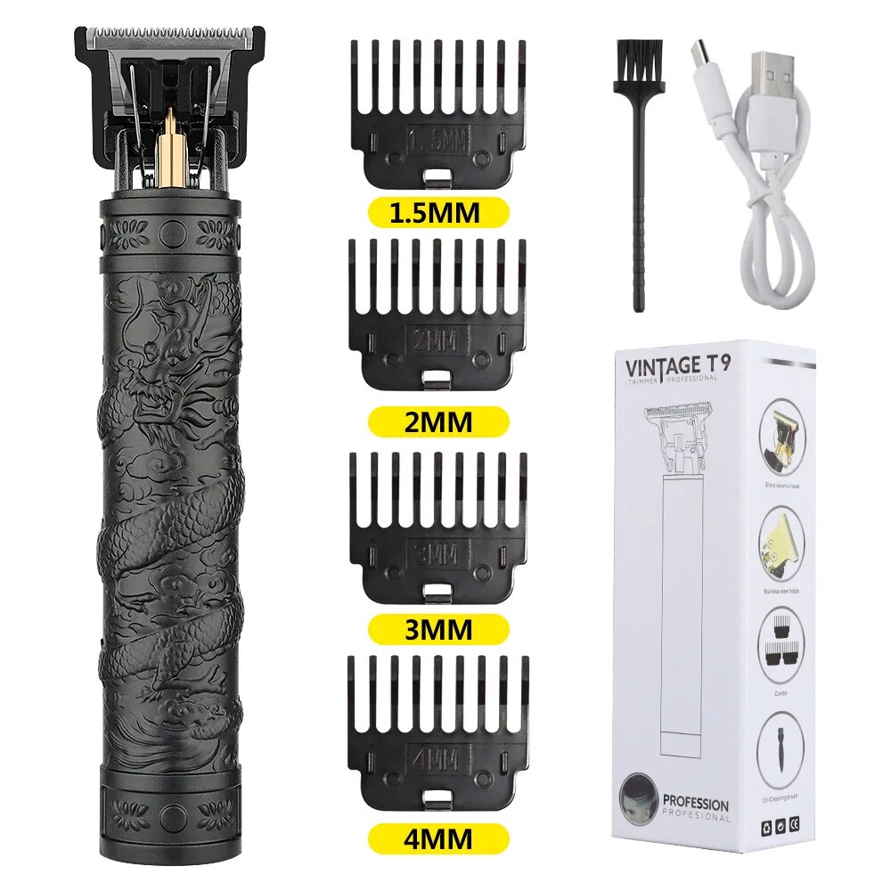 T9 USB elektrische tondeuse voor mannen Haarsnijmachine Oplaadbare man scheerapparaat Trimmer Kapper Technische baardtrimmer: Paars