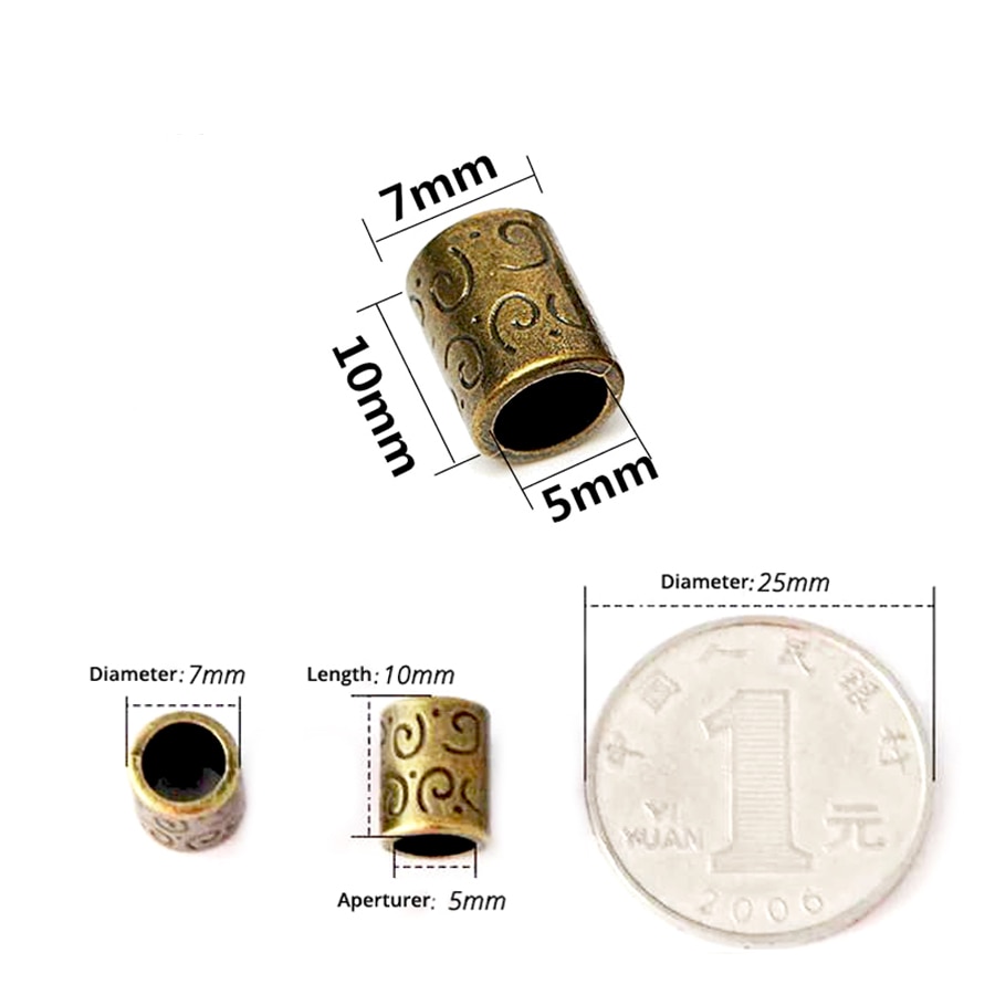 Leeons koraliki robić włosów na plecionki pierścienie robić włosów dla warkocze Dreadlock akcesoria metalowe koraliki robić boi robić przedłużania włosów 20 sztuk mankiety/rury