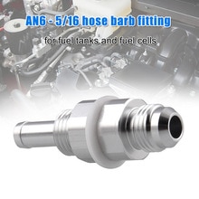 Male Flare Bulkhead To 5/16 Hose Barb Fuel Tank Fitting Aluminum Durable C66: Default Title