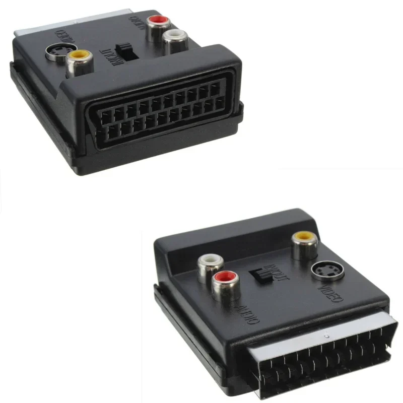 1 Stuks 21pin Scart Naar 3 Rca S-Video Adapter Composiet Rca Svhs S-Video Av Tv Voor Video Dvd Recorder Projector Televisie