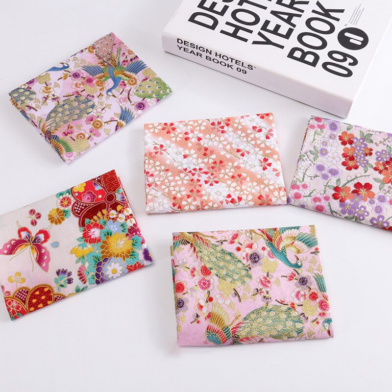 5 stykker / sæt blomstermønster patchwork klud japansk stil til husholdnings syforsyninger multifunktionelt diy håndlavet tilbehør: 11 røde