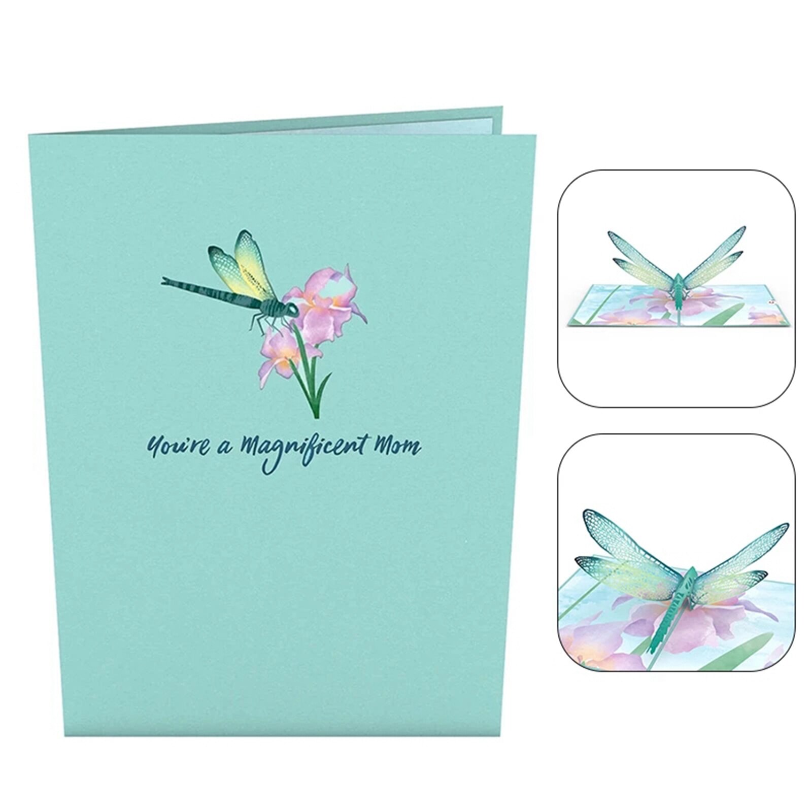 1pc 3D Dragonfly Up Greeting Card Get Well Wedding Invitation
