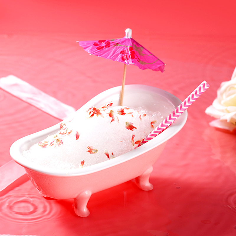 Bathtub Cocktail Glass Ceramics American Bar Party Drinkware Mixed Wine Glasses Dessert Cake Smoothie Cup Tiki Mug