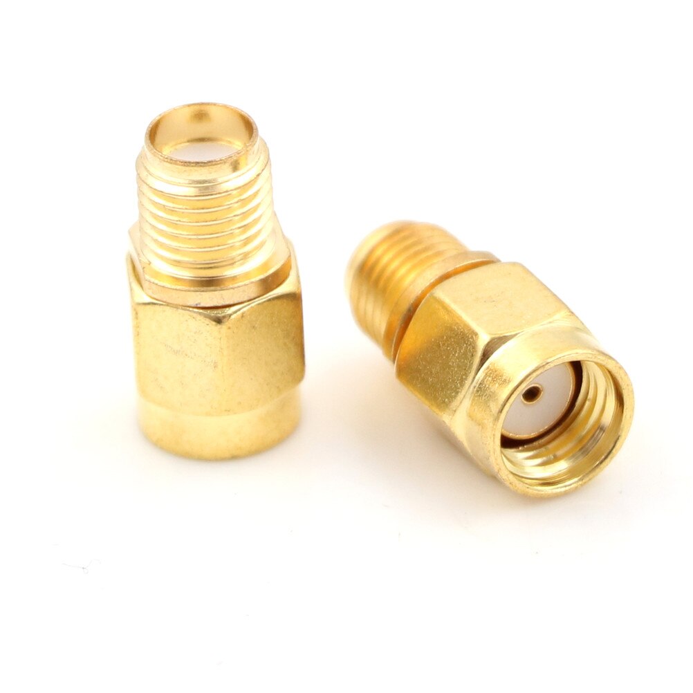 2 Pcs/lot RF SMA Connector RP SMA Female to SMA Male Plug Connector Adapter Goldplated Straight