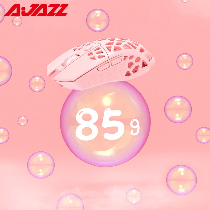 AJAZZ I339Pro Wireless Gaming Mouse 16000 DPI Programmable Mice 7 Buttons Lightweight Hollow-Out 2.4G Pink Whtie Mouse for Gamer
