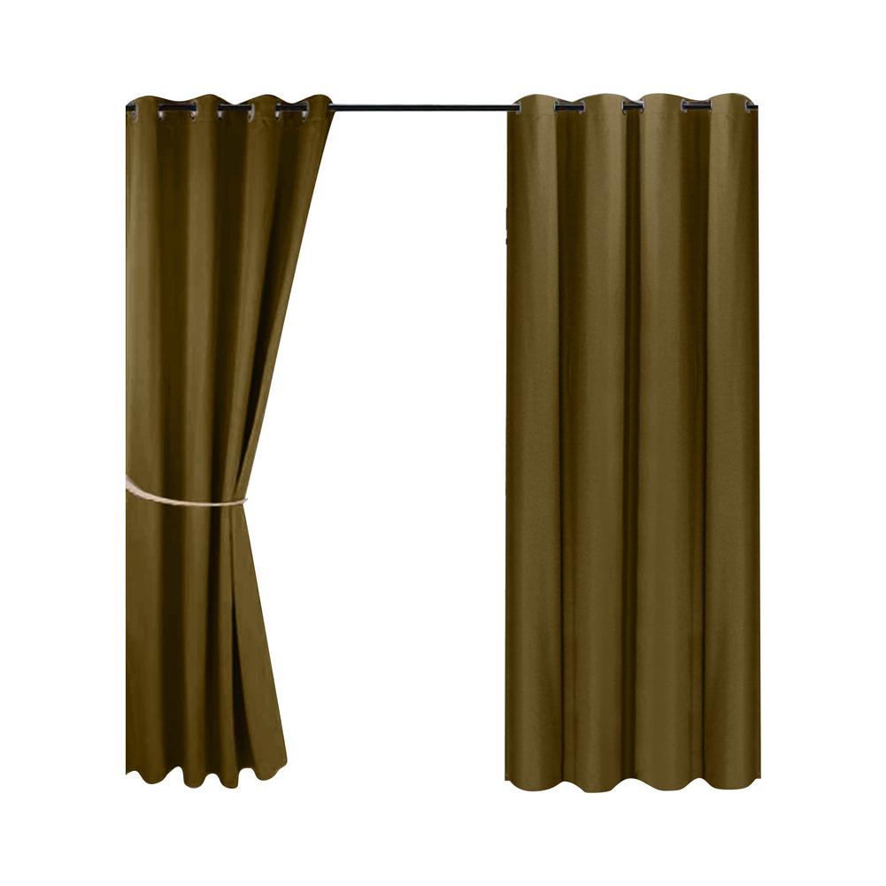 Outdoor Curtains For Patio Rustproof Grommet Top Waterproof Window Curtain Drapes For Porch,Pergola,Cabana,Gazebo 134x210cm: coffee