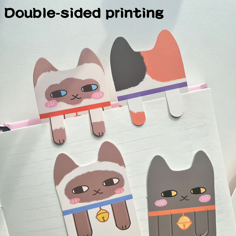 30 Uds. Marcapáginas de gato de dibujos animados para estudiantes, libros de lectura, páginas de libros, etiquetado, tarjetas de papel, libros, suministros de oficina, marcapáginas decorativo DIY