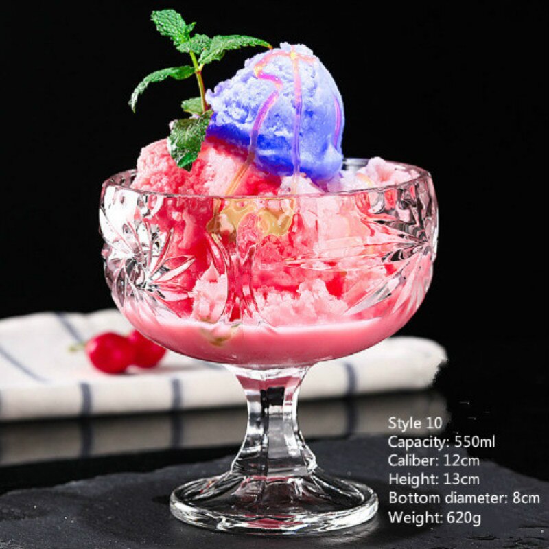 Exquisite 200-600Ml Strange Shape Cocktail Wine Glass Dessert Cup Milkshake Bowl Bar Cold Drinks Shop Goblet Dish: S10 550ml