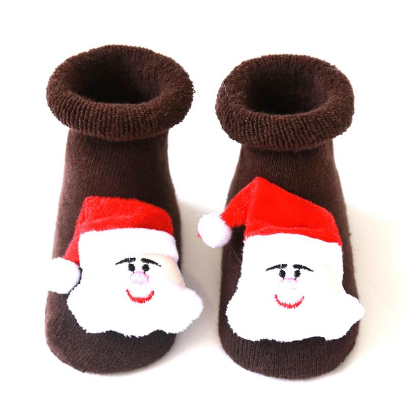 Katoen Floor Sokken Siliconen Antislip Warme Herfst En Winter Baby Baby Jongens Meisjes Voor Kinderen Badstof Kerst accessoires: 04 / M