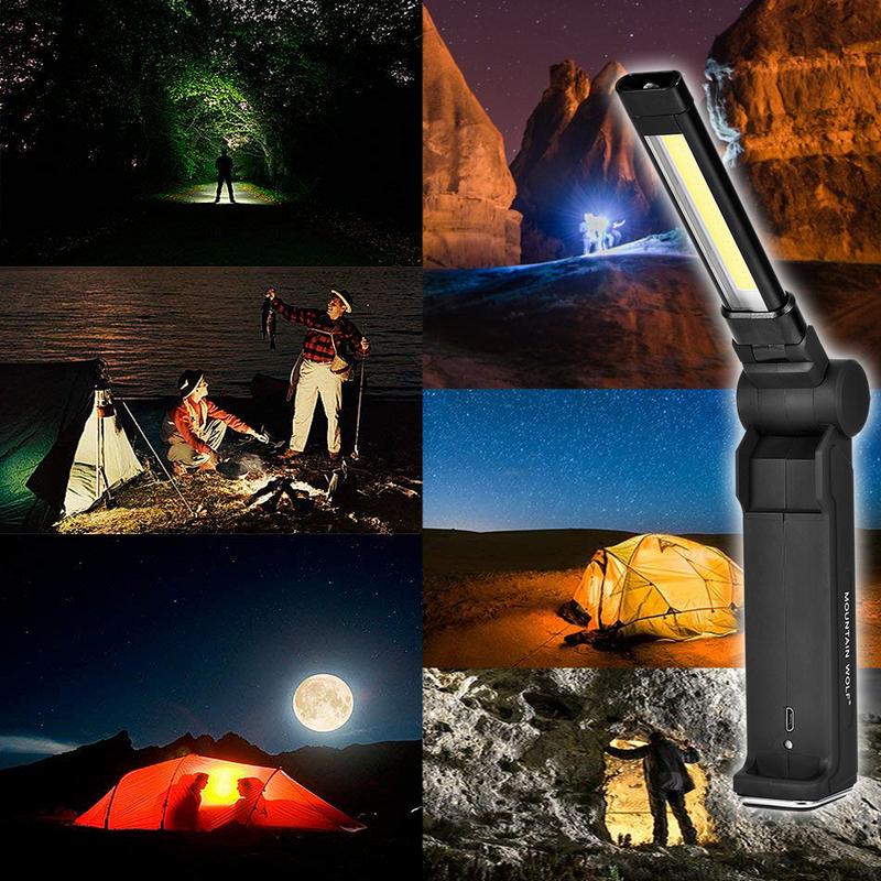 Hand-Held COB Led Verlichting Magnetische Vouwen Multifunctionele Zaklamp Lamp Emergency Zaklamp voor Kamperen Buiten Sport