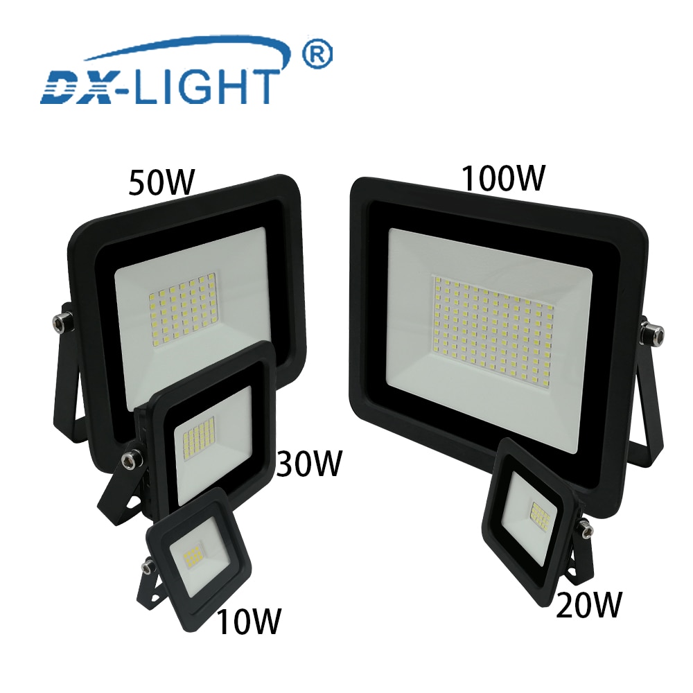 LED Floodlight 10W 20W 30W 50W 100W Ultra-thin Led Flood Light 110V/220V IP68 Waterproof Outdoor Garden Spotlight