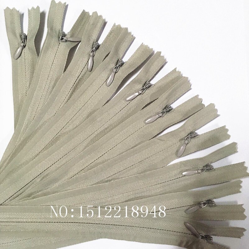 50 stücke Bunte Nylon 3 # Geschlossenen Ende Unsichtbaren Reiß 12 zoll (30cm) schneider Nähen Handwerk 20 Farbe: hell gary