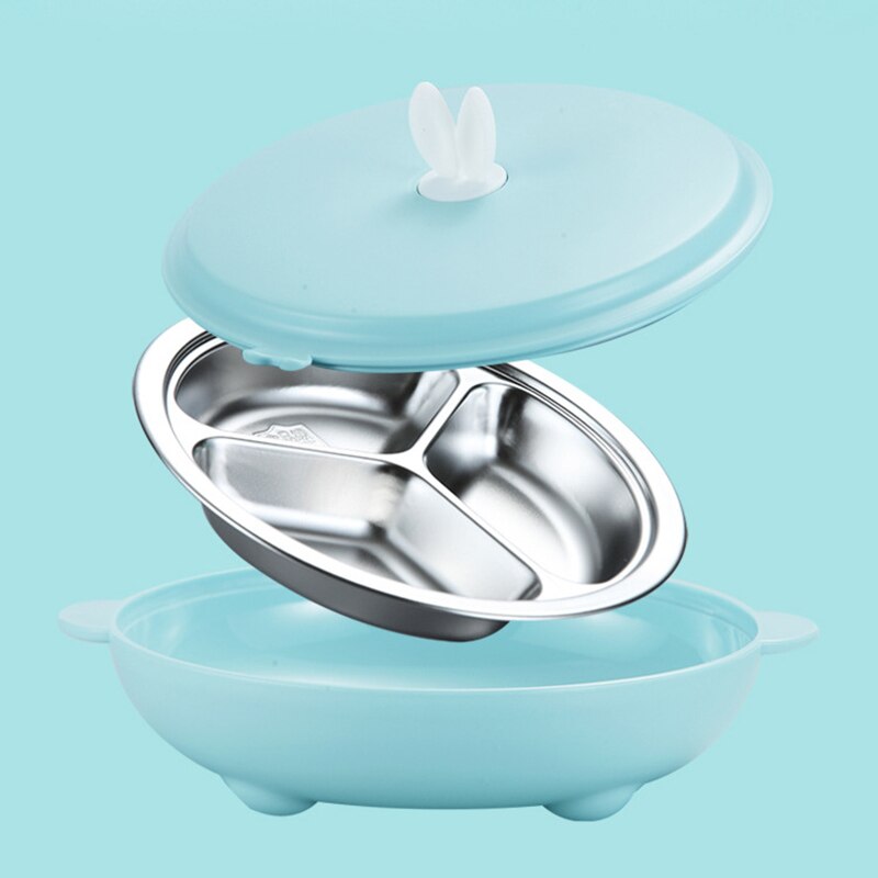 Assiette Enfant En Acier Inoxydable 304 - Forme De Crabe - 3 Compartiments - Lavable Au Lave-Vaisselle