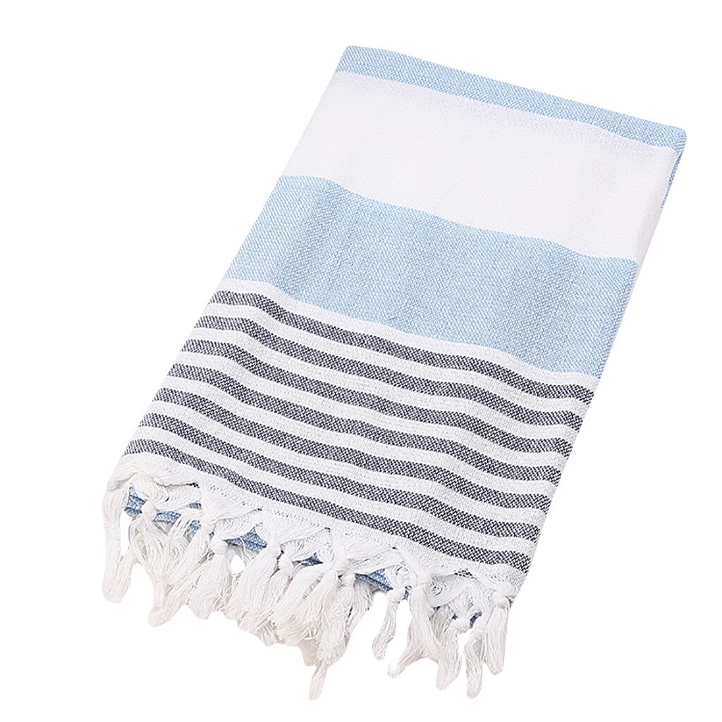 Ouneed Adult Bath Towel Cotton Turkey Simple Stripe Pattern Fringe Beach Towel Stained Jacquard Towel Bath Towels: D