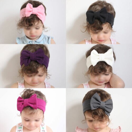 Toddler Girls Kids Headband Baby Girl Big Bow Hairband Headband Stretch Turban Knot Baby Turbans Accessoire red yellow