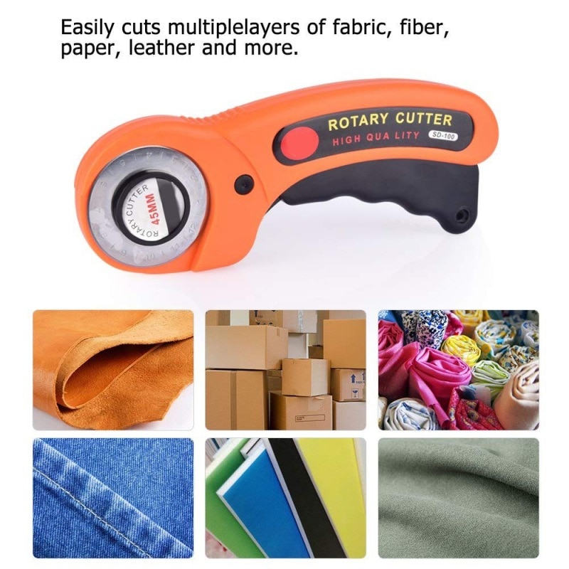 45mm Rotary Cutter Set Blades Fabric Circular Quilting Cutting Patchwork Leathercraft Sewing Tool Quilter Leather Cutter
