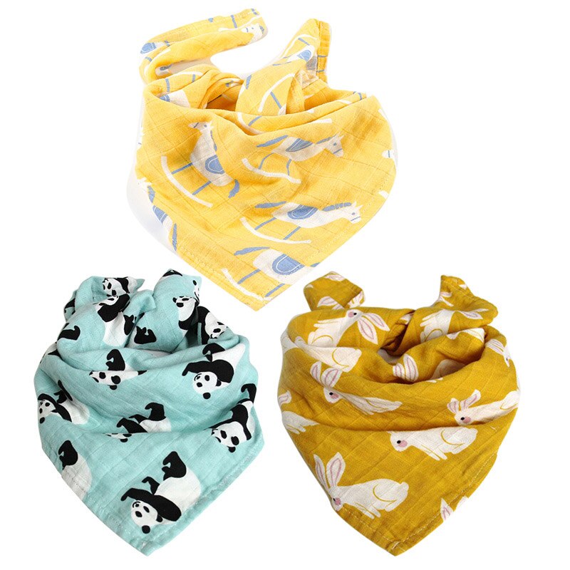 Baby Burp Doeken 3 stks/partij Biologisch katoen gaas Mousseline activiteit baby bib bandana Baby Slabbetjes zachte ademend Pasgeborenen Handdoek sjaal: C