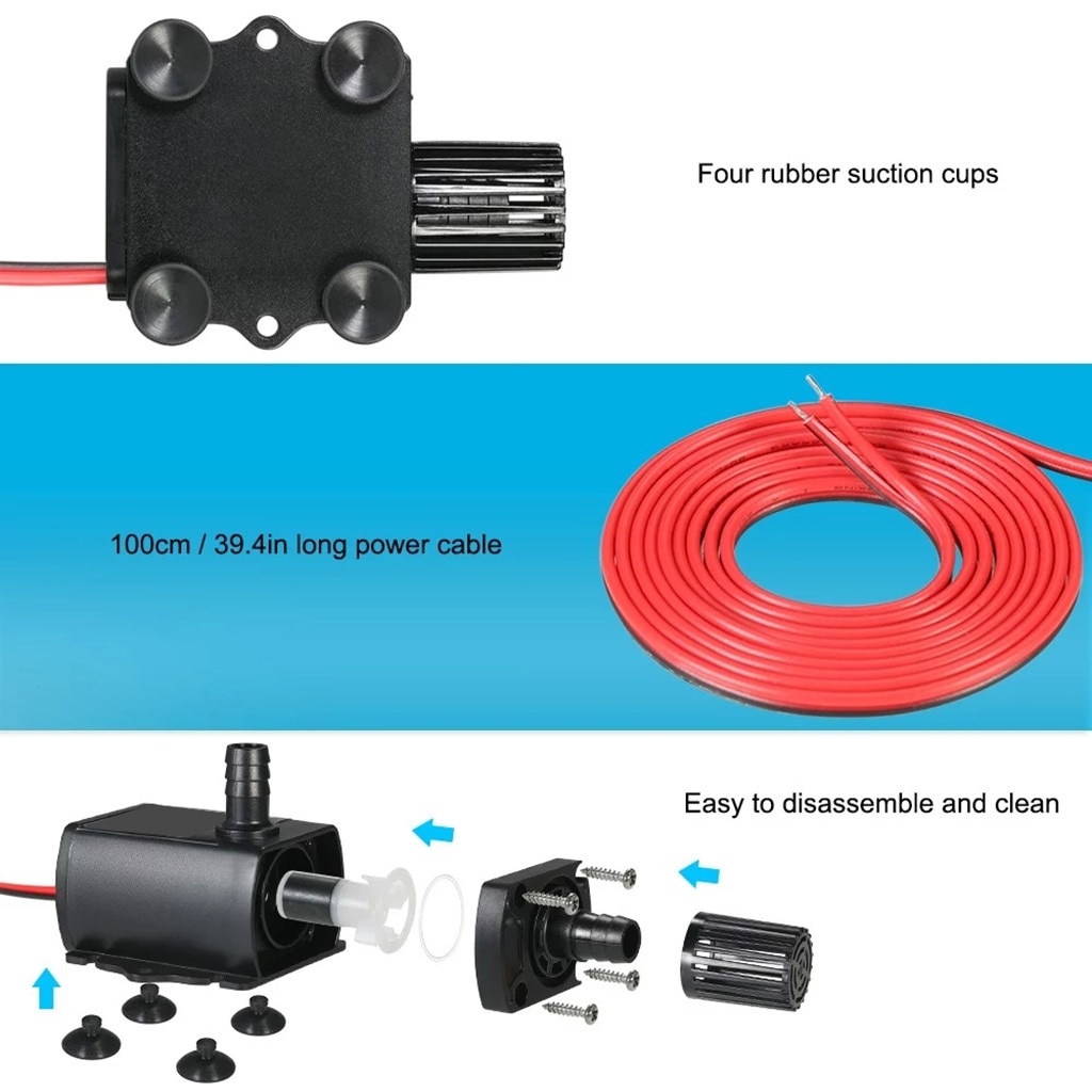 DC 12V Mini Brushless Water Pump Water Cooling Pump For Fountain Pool Garden