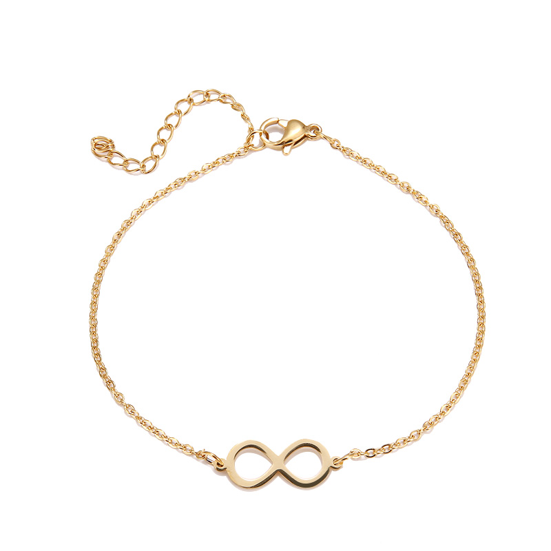 Dotifi Bracciale in Acciaio Inossidabile per Le Donne in Oro E Argento di Colore Infinity Figura 8 Pulseira Feminina Amante di Gioielli di Fidanzamento