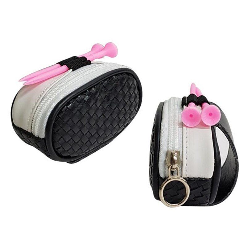 Bolsas pequeñas de pelota de Golf con cremallera para hombre y mujer, conjunto de camisetas con bolas, bolsas de Golf de PU encantadoras, riñonera portátil, 2 colores