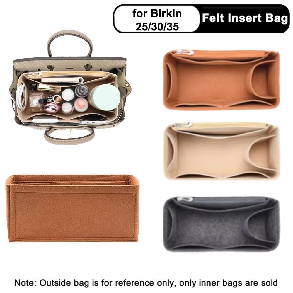Felt Handbag Insert Bag Multi-Pocket Bag Support Purse Liner Portable Storage Organization Bag Organiser for Birkin25/30/35
