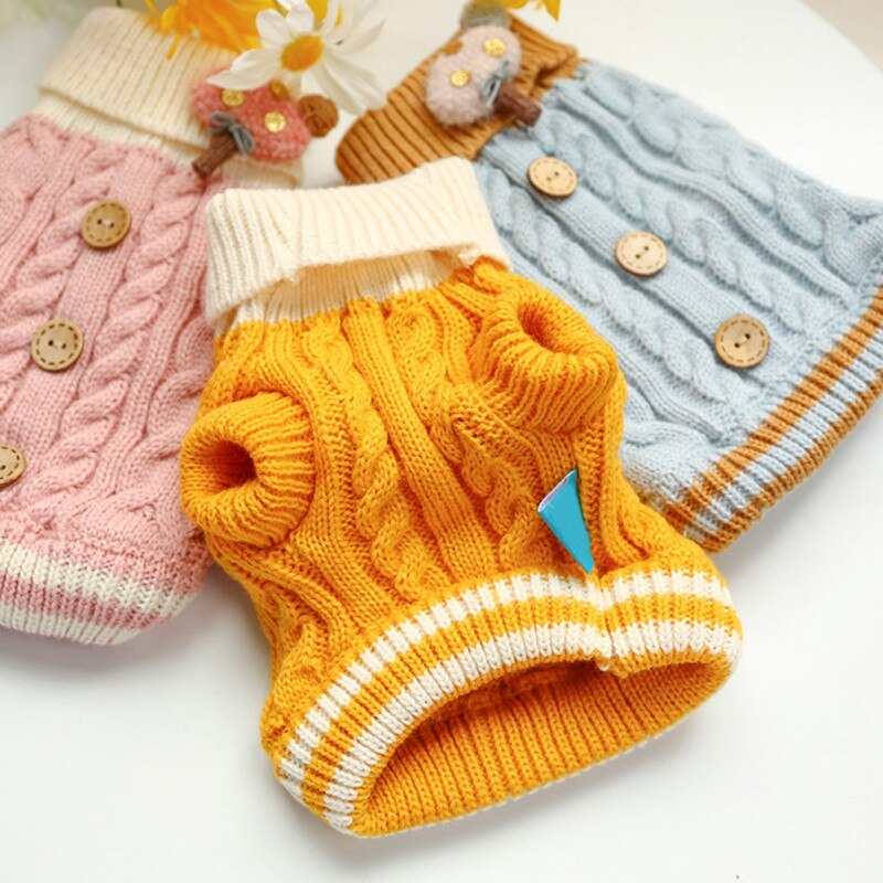 Hiver chien pull chiot vêtements petit chien Chihuahua tricot Crochet fête tissu chien chandail décoration fournitures pour animaux de compagnie