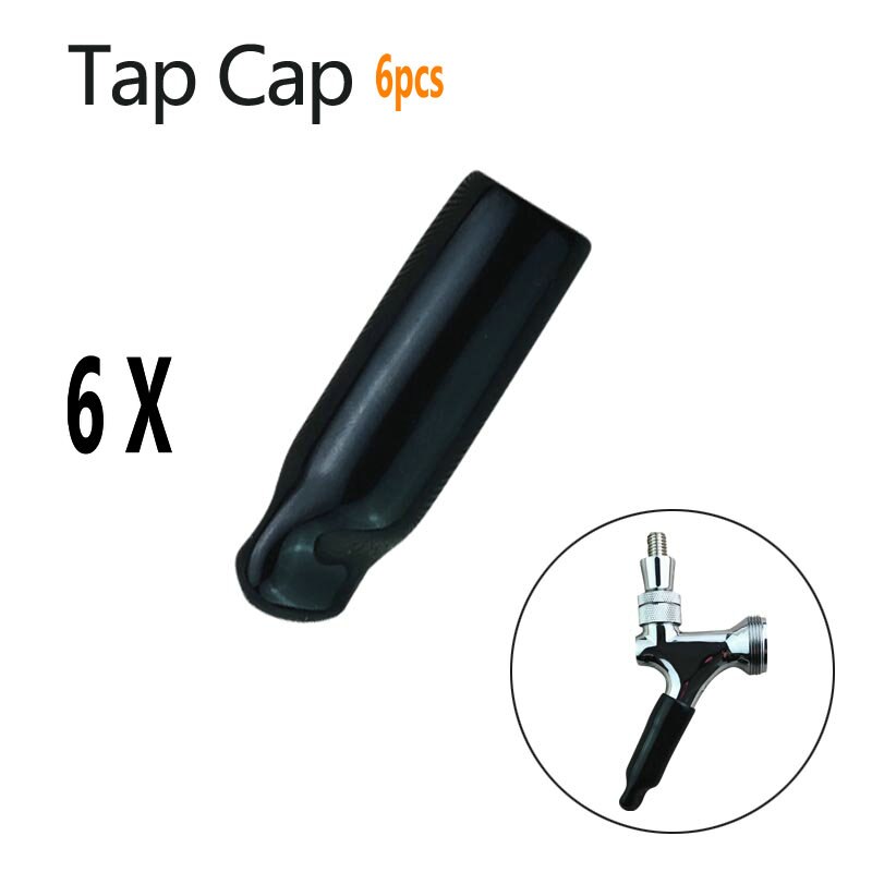 Craft Beer Tap with Liquid Ball Lock Quick Disconnect Assembly Chrome Beer Faucet Home Brewing Beer Soda Kit: 6pcs beer faucet cap
