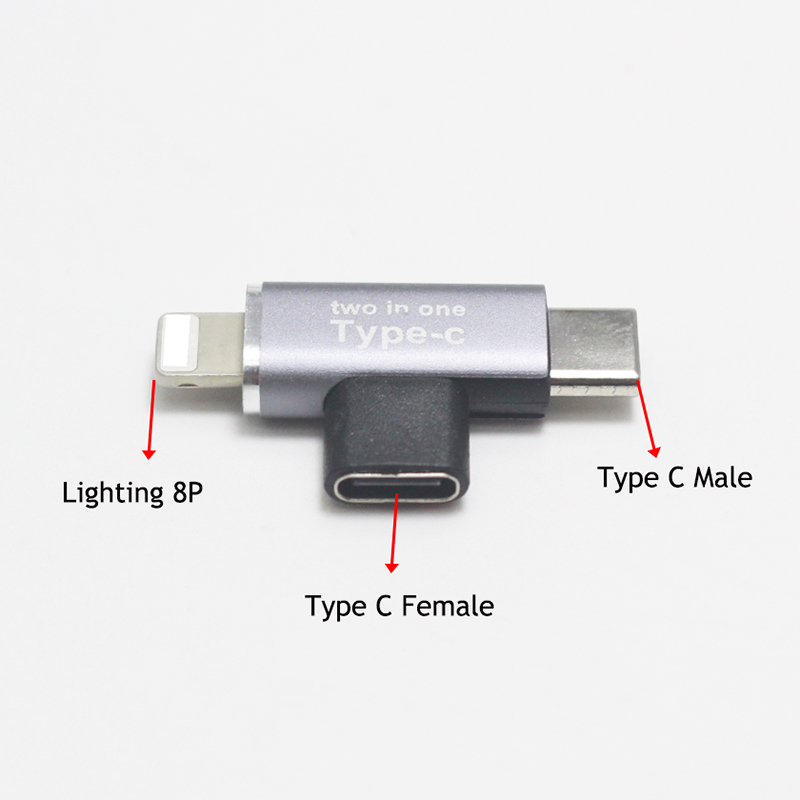 2 in 1 3A USB C Splitter USB Typ C Weibliche zu USB-C Mikro Verbinder Adapter Stecker Typ-C zu Dual USB 3,1 Typ C Ladegerät Konverter: USB C zu Beleuchtung-C
