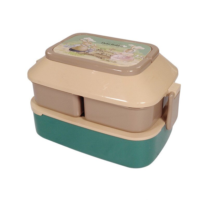 Bento Lunch Box Salad Container for Lunch 52/35oz BPA Free Leak Proof Salad Dressing Container Smart Lock Reusable Spork Spoon: cyan 1.5L