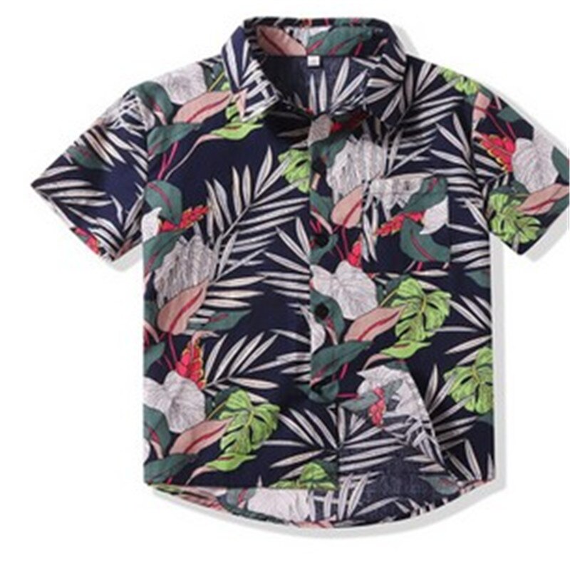 Toddler drenge baby børn kortærmet hawaii blomsterprint toppe tøj sommer afslappet t-shirt tee tøj: 4t