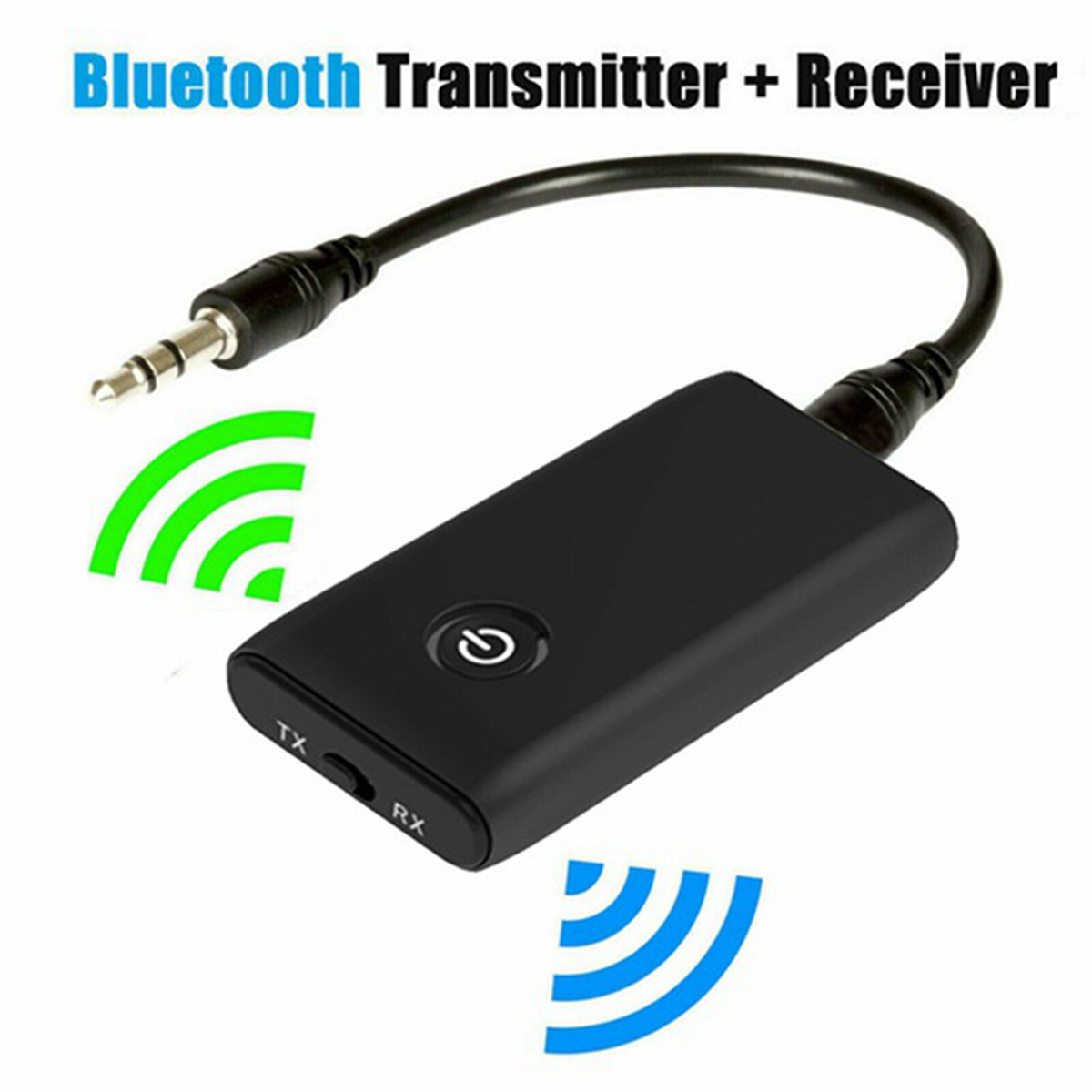 Émetteur Récepteur Bluetooth 5.3 - Double Mode (Émetteur/Récepteur) - Prise Jack 3.5mm - Pour 2 écouteurs - Compatible TV, Voiture, Avion - 2