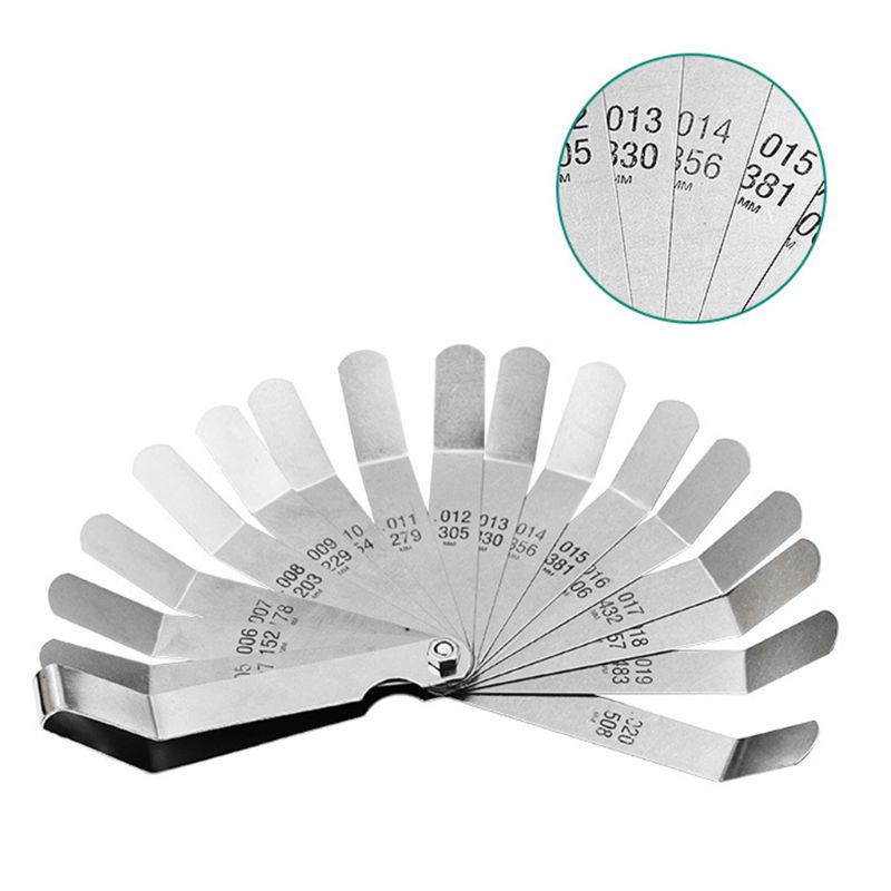 16 blade stål måleværktøj til måler til måler nyttigt metrisk imperialt fyldstof til måling af rumbreddetykkelse