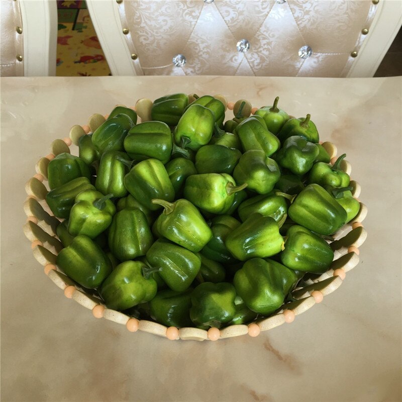 Mini pimiento pequeño de verduras artificiales, juguetes de simulación para niños, accesorios de decoración para 10 Uds.: A 10pcs